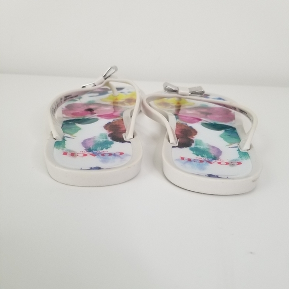 Coach Landon Jelly Floral Sandals Flip Flops Bow Detail Size 6B - Picture 8 of 8